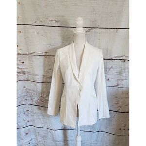 Elaine Kim Tamara Stretch Shawl Collar Blazer With Zipper Detail Size M